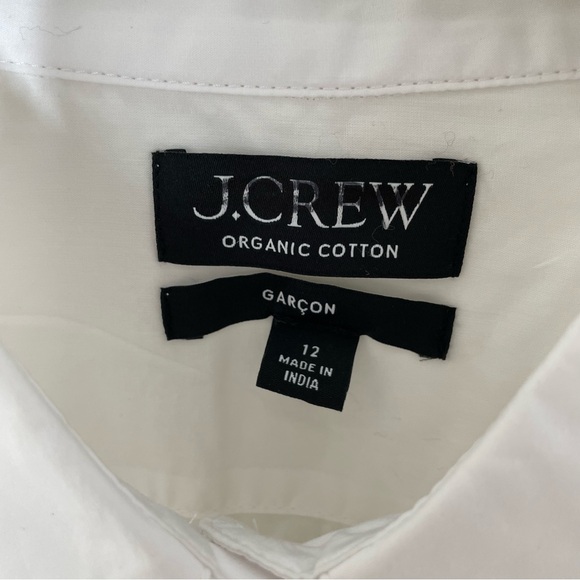 NEW W / O TAGS J. Crew White Poplin Garçon Cropped Button Down Shirt in Size 12 - Picture 5 of 7